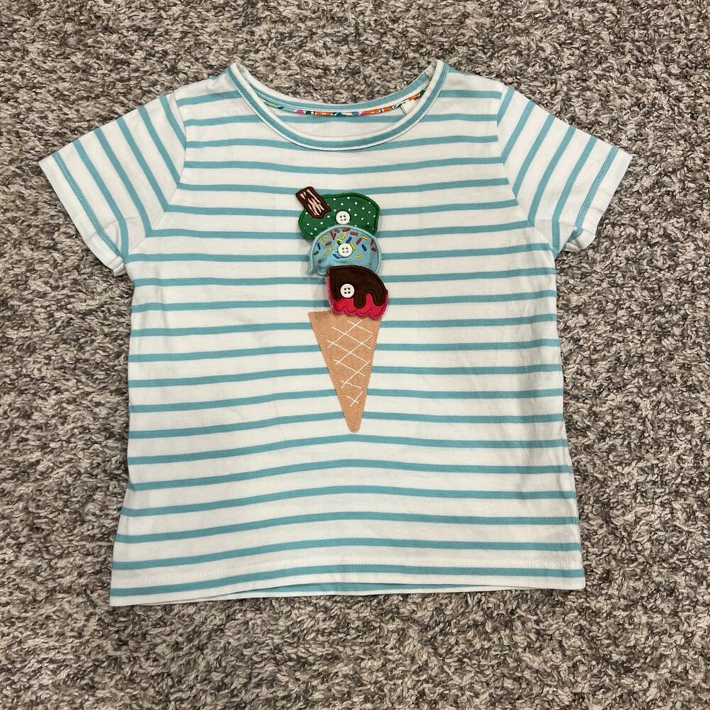 Mini Boden Ice Cream Short Sleeves Shirt - 3/4Y